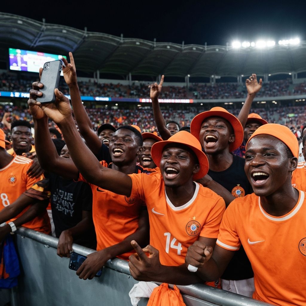 Fans de football celebrant